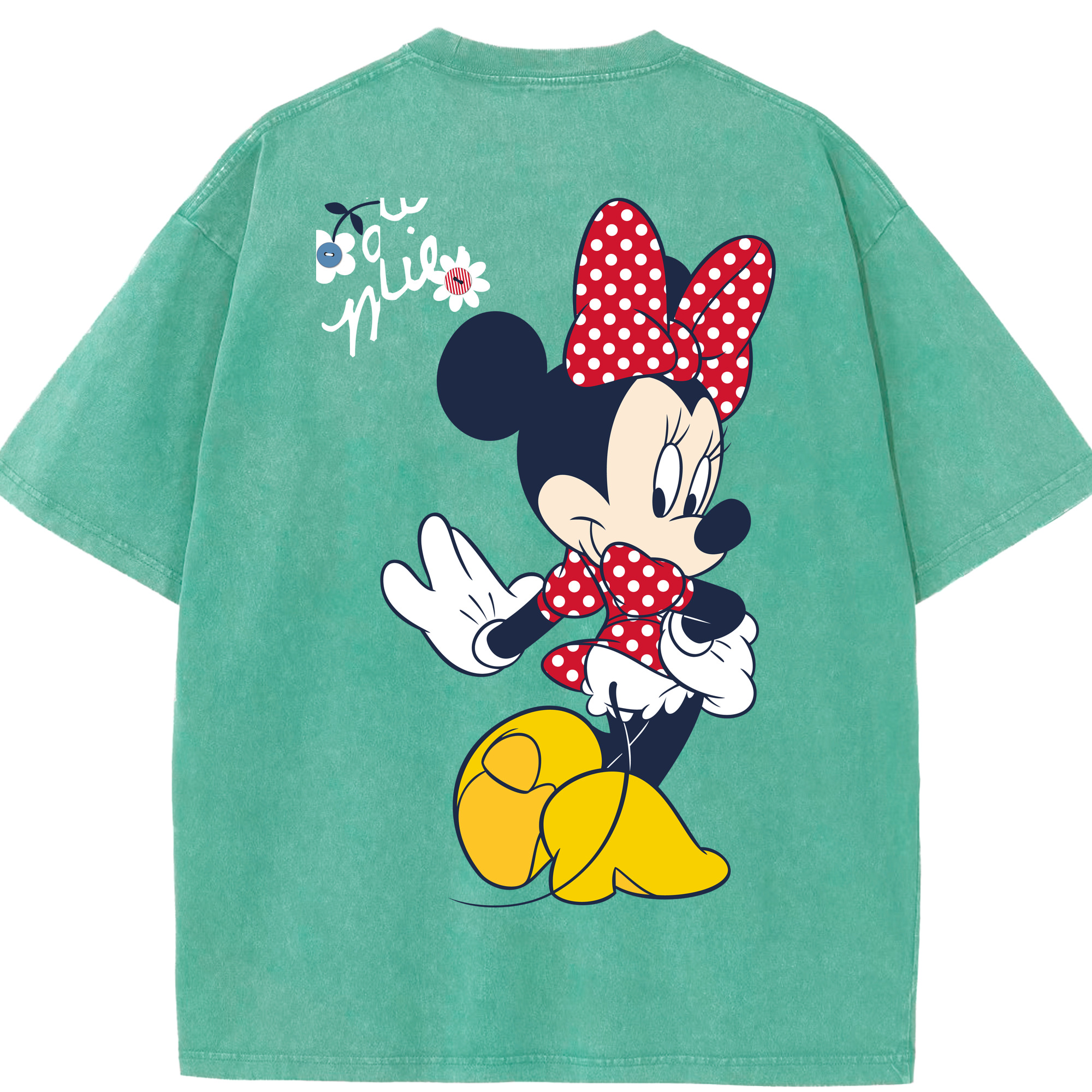 （画像用） ミッキーマウス Mickey Mouse 綿100% ヴィンテージ風 半袖Tシャツ（背面プリント）
